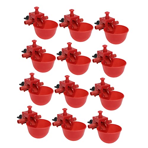 BELLIFFY Geflügelfarmen 12 Stück Rot Automatische Tränkeschüssel Für Hühner Tauben Vögel Sicher Und Praktisch von BELLIFFY
