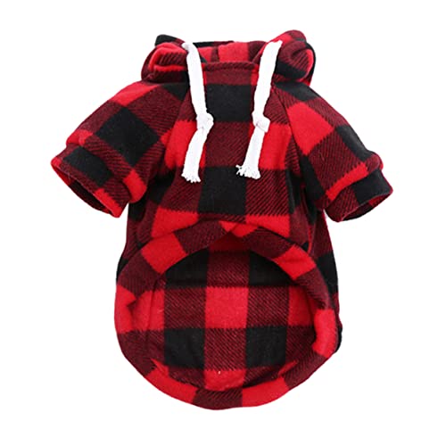 BELLIFFY 1stück Weihnachtskostüm Für Haustiere Bunte Hund Katze Jacke Für Outdoor Karierter Hundepullover Für Herbst Und Winter Für Feste Und Feiern von BELLIFFY