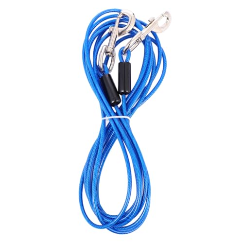 BELLIFFY 5m Hundetraining 5mm Durchmesser Stahldraht Doppelköpfige Leine Outdoor Haustier Trainingsgurt BELLIFFY 5m Hundetraining 5mm Durchmesser Stahldraht Doppelköpfige Leine Outdoor Haustier Trainingsgurt von BELLIFFY