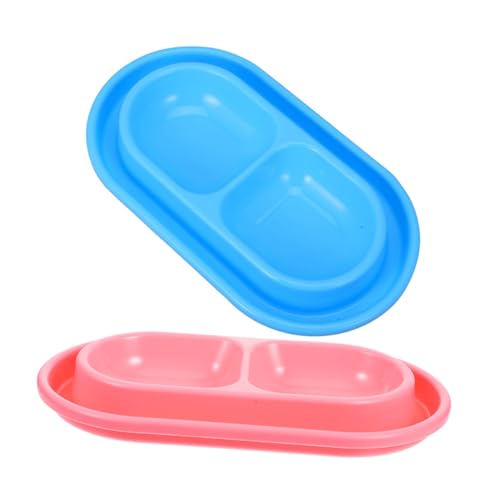 BELLIFFY 2 Stück Katzennäpfe mit Wassergraben Antischlupf Futternapf für Katzen und Kleine Hunde Outdoor Futter und Wasserschale mit Rutschfester Basis Kompakt und Einfach zu Reinigen für von BELLIFFY