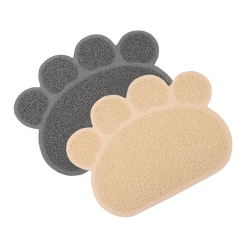 BELLIFFY 2 Stück Katzenstreu-Matte Katzenfuttermatte Für Katzentoilette Wohnaccessoire Aus PVC-Material von BELLIFFY
