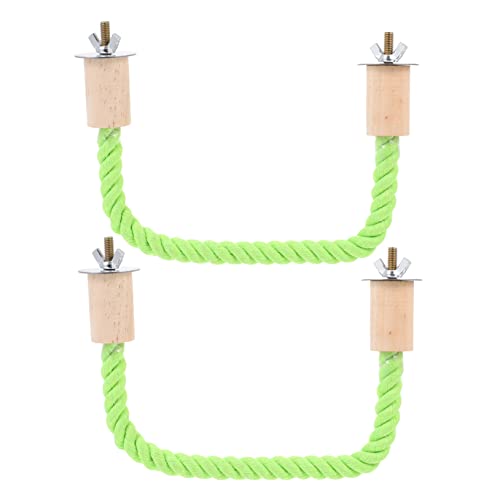 BELLIFFY 2er-Pack Papageien-Wickelseil-Sitzstangen Vogelspielzeug Papageienständerstange für Papageien Unzertrennliche grünes Baumwollseil BELLIFFY 2er-Pack Papageien-Wickelseil-Sitzstangen Vogelspielzeug Papageienständerstange für Papageien Unzertrennliche grünes Baumwollseil von BELLIFFY