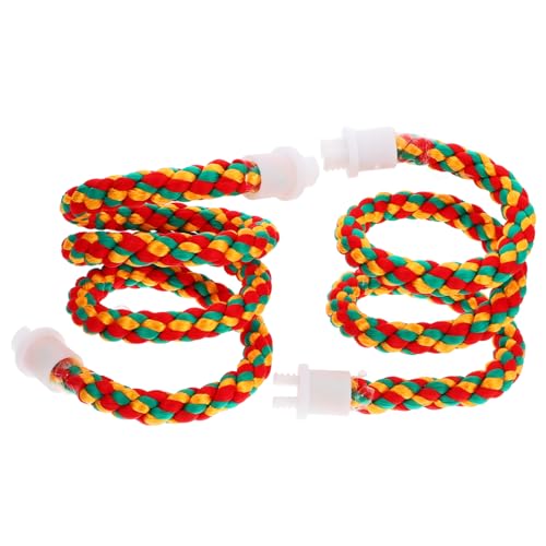 BELLIFFY 2er-Pack Vogelspielzeug für Sittiche Papageienseil-Sitzstangen-Set Vogelkäfigständer Pfotenschleifen leuchtende Farben Vogel-Papagei-Spielzeug BELLIFFY 2er-Pack Vogelspielzeug für Sittiche Papageienseil-Sitzstangen-Set Vogelkäfigständer Pfotenschleifen leuchtende Farben Vogel-Papagei-Spielzeug von BELLIFFY