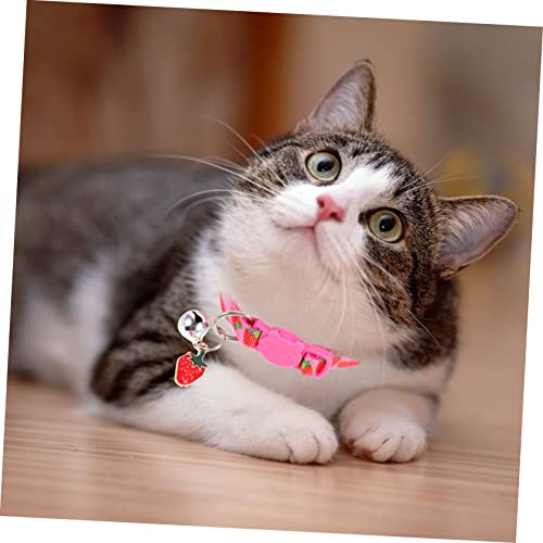BELLIFFY 2 Stück Teiliges Katzenhalsband mit Glocke Erdbeer Leichtes Waschbares und Hautfreundliches Katzenhalsband Bequemes Haustier Zubehör für Alltag und Party von BELLIFFY