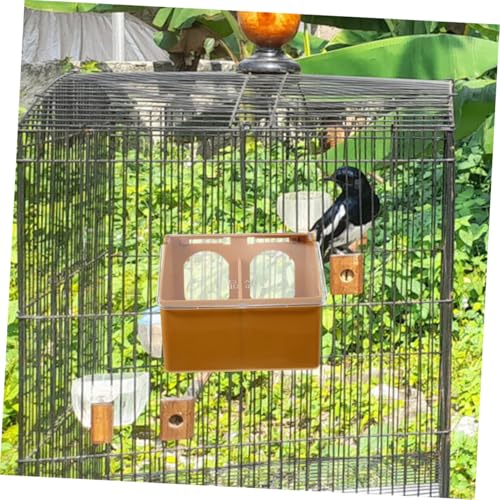 BELLIFFY 2 Stück Teiliges Vogelkäfig Futterspender mit Deckel Multifunktionaler Hänge Futtersilo für Tauben und Vögel Praktische Futter und Wasserschale Installieren und Reinigen für von BELLIFFY