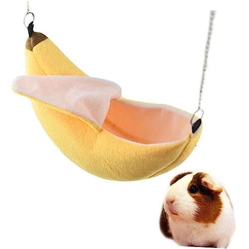 BELLIFFY Haustier-hängematte in Bananenform 2 Stück Schlafbett Für Kleintiere Hamster Chinchillas Ratten Fusselfreies Material von BELLIFFY