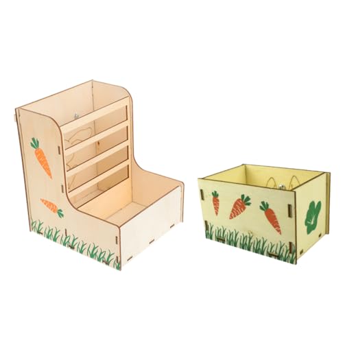 BELLIFFY Futterspender Für Kleintiere Holz Kaninchen-futterständer Käfig-fütterungswerkzeug Einfache Montage Platzsparend Und Langlebig von BELLIFFY