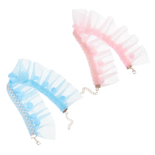 BELLIFFY 2stücke Katzenhalsband Aus Spitze Verstellbares Und Atmungsaktives Katzenzubehör Für Feste Und Fotografie Niedliche Katzenaccessoires Für Kleine Kätzchen von BELLIFFY