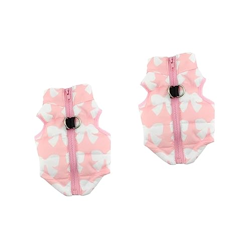 BELLIFFY 2st Haustierkleidung Kleidung Für Haustierhunde Wintermäntel Warme Hundebekleidung Haustierbekleidung Warmer Haustiermantel Haustier-hundekleidung Hundezubehör Winterweste Rosa von BELLIFFY