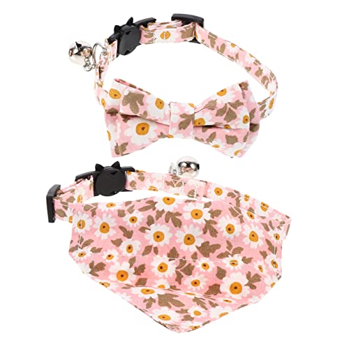 BELLIFFY 2stücke Verstellbares Katzenhalsband Mit Schleife Und Dreieckstuch Charmante Haustierhalsketten Für Fotoshootings Partys Und Alltag Design Für Kätzchen von BELLIFFY