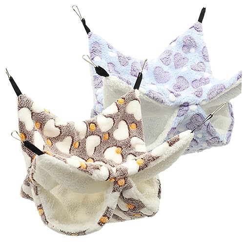 BELLIFFY 2st Schlafsack Für Hamster Dekorative Hamsterbetten Hamster Winterbett Hamsterhängematten Hängende Schlafbetten Für Haustiere Warme Chinchilla-hängematte Arktisches Vlies von BELLIFFY
