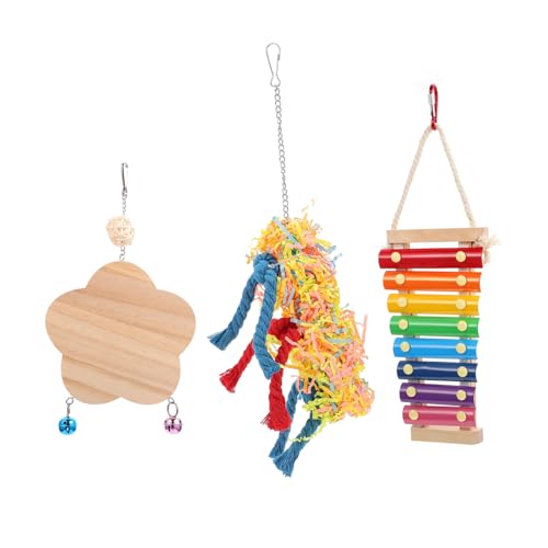 BELLIFFY 3er-Pack Papagei-Spielzeug Vogel-beißspiegel Spielzeug Umweltfreundliches Holzspielzeug für Haustiere BELLIFFY 3er-Pack Papagei-Spielzeug Vogel-beißspiegel Spielzeug Umweltfreundliches Holzspielzeug für Haustiere von BELLIFFY