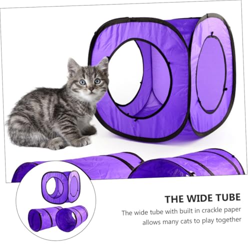BELLIFFY 3 Stück Teiliges Katzentunnel spielset mit Knisterndem Papier Faltbarer Doppelröhren Spielplatz für Katzen und Kätzchen Interaktives Versteck Bewegungsspielzeug für Wohnungskatzen von BELLIFFY