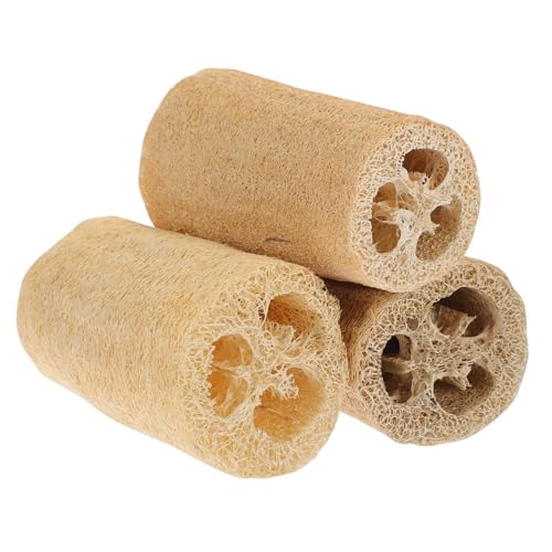 BELLIFFY 3 Stück Teiliges Kauspielzeug für Kleintiere aus Natürlicher Luffa Zahnputzspielzeug für Hamster Meerschweinchen Kaninchen und Papageien Fördert Gesunde Zähne und Kaubedürfnis von BELLIFFY