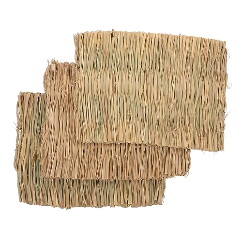 BELLIFFY Gewebte Kaninchen-Gras-strohmatte Hasen-kaumatte 3 Stück Als Nesteinlage Und Kauspielzeug Für Hasen Chinchillas Hamster Vögel von BELLIFFY