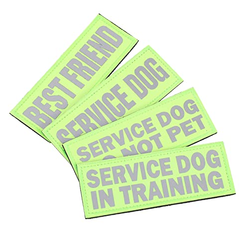BELLIFFY 4stücke Reflektor Klett Patch Hund Service Hund Patches Selbstklebend Professionelle Aufnäher Reflective Buchstaben Komfortabel von BELLIFFY
