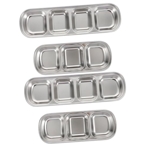 BELLIFFY 4 Stück Geschirr aus Edelstahl Futterautomat für Haustiere Kätzchengerichte Abs Mehrzweck Futter Schale Hamster Futterplatte Nussschale katzenfutter Multi-Grid-Futterschale BELLIFFY 4 Stück Geschirr aus Edelstahl Futterautomat für Haustiere Kätzchengerichte Abs Mehrzweck Futter Schale Hamster Futterplatte Nussschale katzenfutter Multi-Grid-Futterschale von BELLIFFY