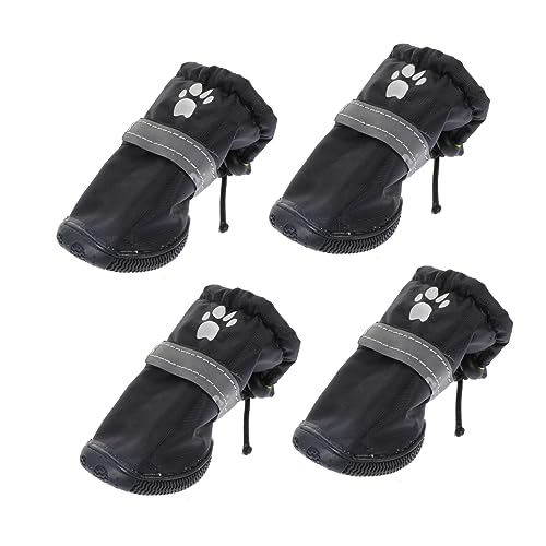 BELLIFFY 4stücke Teiliges wasserdichte Hundeschuhe Für Mittelgroße Und Große Hunde rutschfeste Regenstiefel Für Haustiere Bequem Und Strapazierfähig Für Outdoor-aktivitäten Schutz von BELLIFFY