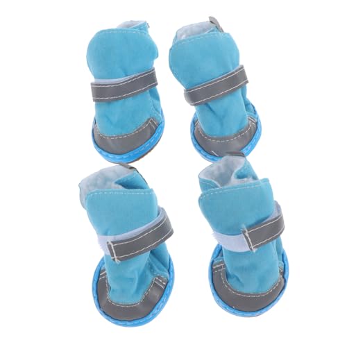 BELLIFFY 4stücke rutschfeste Winter Hundeschuhe Reflektierende wasserdichte Boots Für Kleine Hunde Pfotenschutz Kälte Und Schnee Einfach Auszuziehen von BELLIFFY