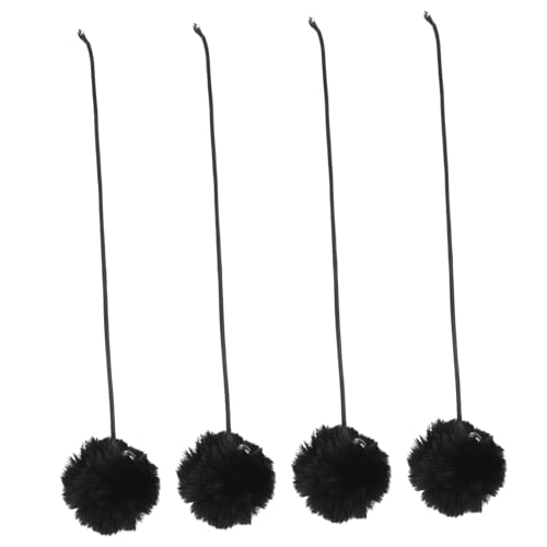 BELLIFFY 4 Stück Katzenspielzeug Mit Glocke Ersatzball Für Kratzbaum Interaktives Spiel Auswechselbarer Plüschball Zum Aufhängen von BELLIFFY