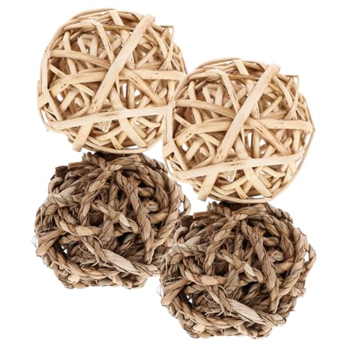 BELLIFFY 4stücke Kleine Kauspielzeuge Für Tiere Molar-Spielzeug Für Kaninchen Zahnpflege Und Futterball Natürliche Heu Und Weidenball-zubehör Für Kleintiere Für Hamster Und BELLIFFY 4stücke Kleine Kauspielzeuge Für Tiere Molar-Spielzeug Für Kaninchen Zahnpflege Und Futterball Natürliche Heu Und Weidenball-zubehör Für Kleintiere Für Hamster Und von BELLIFFY