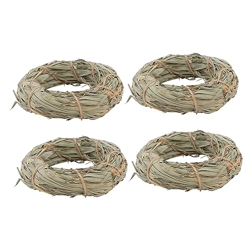 BELLIFFY 4stücke Hamster Kaugras Haustier Gewebter Grasring Hamster Molar Gras Beißgras Für Kleintiere Naturmaterial Holzfarbe BELLIFFY 4stücke Hamster Kaugras Haustier Gewebter Grasring Hamster Molar Gras Beißgras Für Kleintiere Naturmaterial Holzfarbe von BELLIFFY