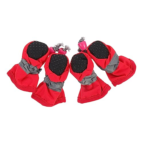 BELLIFFY 4stücke Hundeschuhe wasserdichte Und rutschfeste Pfotenstiefel Für Hunde Für Regenwetter Schützt Die Pfoten Vor Nässe Und Schmutz Bequem Auszuziehen Antirutsch-Sohle Für von BELLIFFY