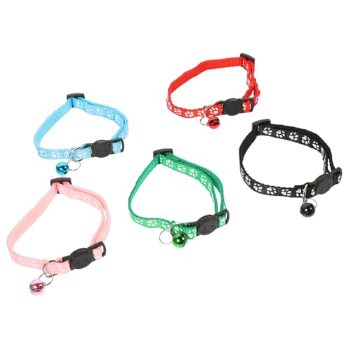 BELLIFFY 5 Stück Teiliges Katzenhalsband mit Buntem Druck und Katzenkopf steckverschluss Komfortabel und Hautfreundlich Dekorativ für Fotoshootings und Haustierpartys Geeignet für Kleine von BELLIFFY