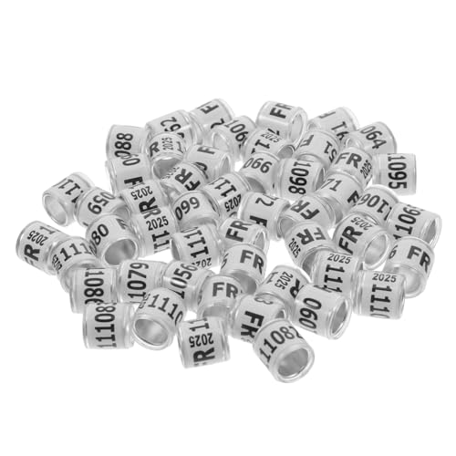 BELLIFFY 50stücke Aluminium Vogelbeinringe Zur Identifizierung Verstellbare Fußringe Für Tauben Und Geflügel Geeignet Für Rennen Und Training von BELLIFFY
