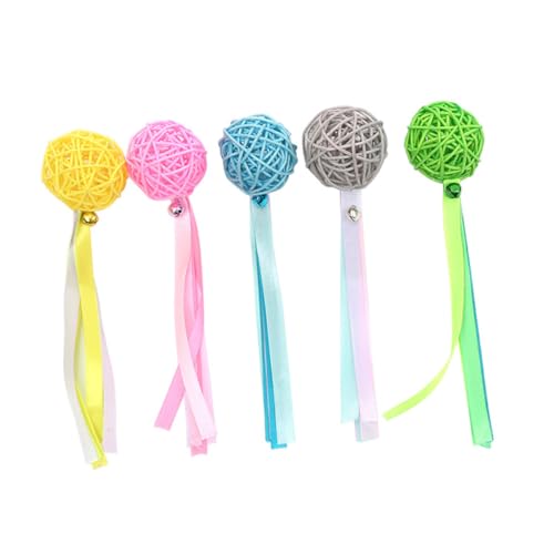 BELLIFFY Katzen-backenzahn-Spielzeug 5 Stück Rattan-Glocken-Spielzeug Band Interaktives Katzenspielzeug Bälle BELLIFFY Katzen-backenzahn-Spielzeug 5 Stück Rattan-Glocken-Spielzeug Band Interaktives Katzenspielzeug Bälle von BELLIFFY