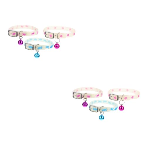 BELLIFFY 2 Sets Katzenhalsband Leuchtende Fluoreszierende Bänder Nachtsicht Halsband Für Hunde Und Welpen Glockenhalsband Hautfreundlich Atmungsaktiv 3 Stück X 2 BELLIFFY 2 Sets Katzenhalsband Leuchtende Fluoreszierende Bänder Nachtsicht Halsband Für Hunde Und Welpen Glockenhalsband Hautfreundlich Atmungsaktiv 3 Stück X 2 von BELLIFFY