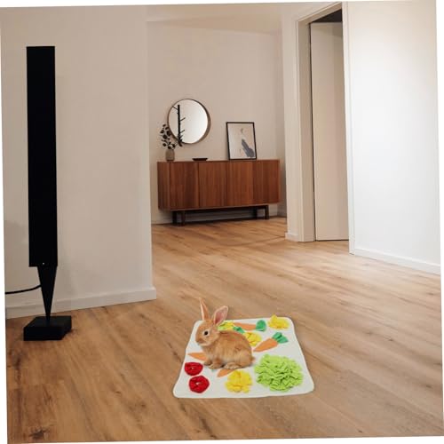 BELLIFFY Bunny Snuffle Mat mit Rutschfester Unterseite Langlebige Futterversteck Matte für Kaninchen und Meerschweinchen Fördert Langsames Fressen Trainiert Geruchssinn Sicher und Einfach von BELLIFFY