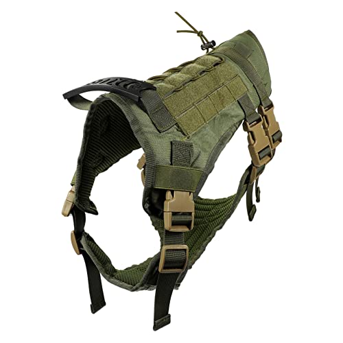BELLIFFY Taktisches Hundegeschirr Für Große Hunde Verstellbare Hundeweste Aus Strapazierfähigem Für Outdoor-Training Und Service-Hunde Militärgrün BELLIFFY Taktisches Hundegeschirr Für Große Hunde Verstellbare Hundeweste Aus Strapazierfähigem Für Outdoor-Training Und Service-Hunde Militärgrün von BELLIFFY
