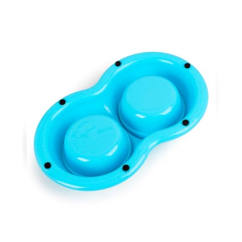 BELLIFFY Doppelschüssel aus für Kleine Hunde und Katzen Abnehmbar und Leicht zu Reinigen Rutschfestes Design Verhindert Verschütten und Übergewicht Beim Fressen Hygienische Zufällige Farbe von BELLIFFY