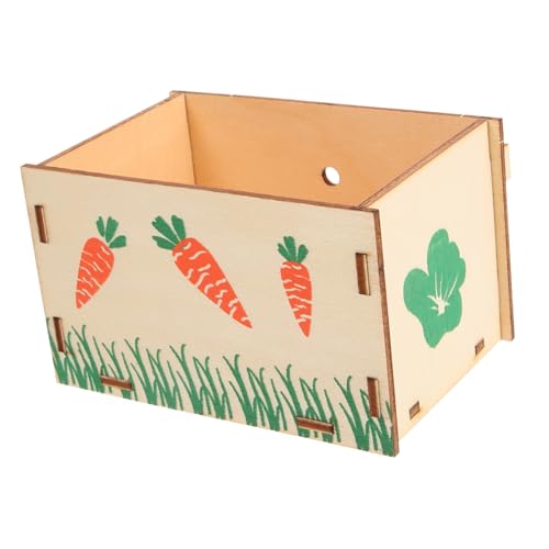 BELLIFFY Kuschel-futterspender Für Meerschweinchen Stabiler Futterspender Für Den Boden Aus Holz Reinigen Futterspender Für Hasen von BELLIFFY