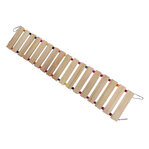 BELLIFFY Hängendes Holzspielzeug für Papageien Kletterleiter und Schaukel mit Bunten Holzperlen Sicheres und Umweltfreundliches Kauspielzeug für Vögel und Hühner von BELLIFFY