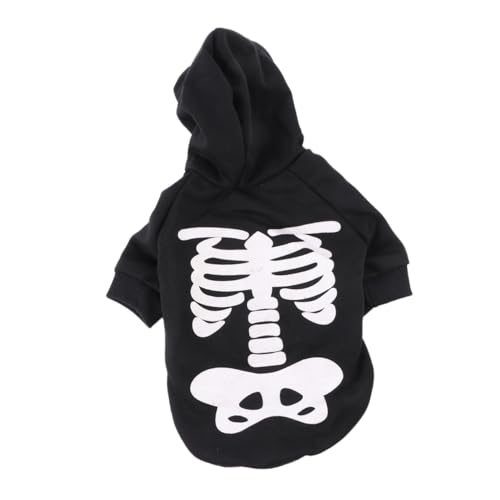 BELLIFFY Halloween Hundekostüm mit Leuchtendem Totenkopf-Design Leichter Schwarzer Hundepullover mit Totenschädelmuster Bequemer Hundejumpsuit für Kleine und Mittelgroße Hunde Geeignet für BELLIFFY Halloween Hundekostüm mit Leuchtendem Totenkopf-Design Leichter Schwarzer Hundepullover mit Totenschädelmuster Bequemer Hundejumpsuit für Kleine und Mittelgroße Hunde Geeignet für von BELLIFFY
