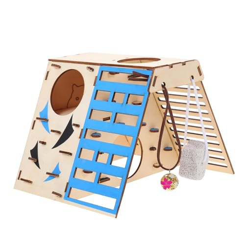 BELLIFFY Kleintier Fitness Spielzeug Für Hamster Interaktives Holzspielzeug Mit Hängebrücke Und Kletterelementen Für Haustiere Fördert Und Spielspaß von BELLIFFY