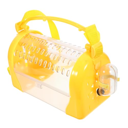 BELLIFFY Hamster Tragebox Tragbarer Hamsterkäfig mit Wasserflasche und Futterschüssel für Kleine Atmungsaktiv für Unterwegs für Hamster Zwerghamster Meerschweinchen von BELLIFFY