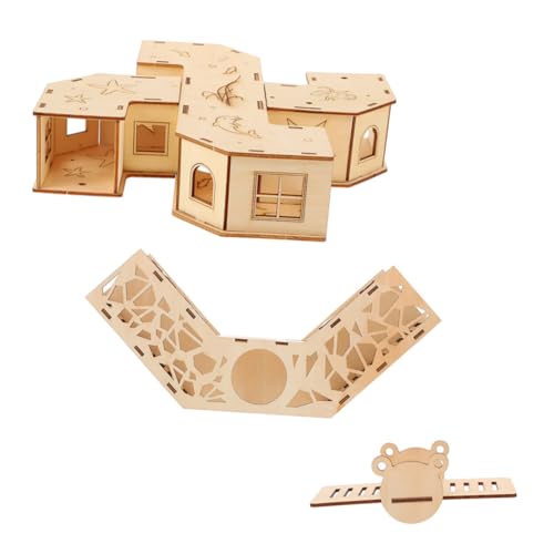 BELLIFFY Hamster Tunnel mit Seesaw und Bunker aus Glattem Holz Kleines Haustier Labyrinth für Rennmäuse Mäuse und Zwerghamster zur Bewegung und Kletterspaß BELLIFFY Hamster Tunnel mit Seesaw und Bunker aus Glattem Holz Kleines Haustier Labyrinth für Rennmäuse Mäuse und Zwerghamster zur Bewegung und Kletterspaß von BELLIFFY