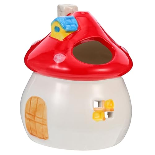 BELLIFFY Hamsterhaus In Pilzform, Hamsterunterschlupf, Keramik Hamsternester, Hamster Kühltunnel, Hamsterhäuser, Hamster Schlafhaus, Kleintierhaus, Hamsterversteck von BELLIFFY