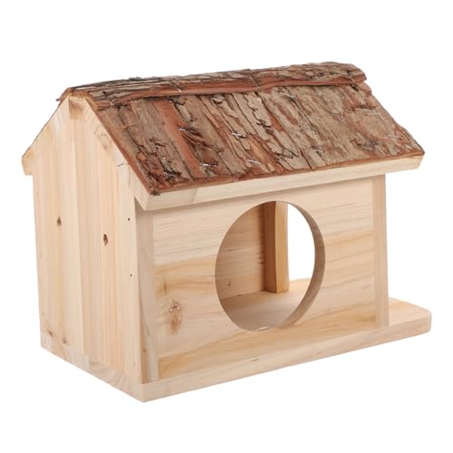BELLIFFY Hamsterhaus Aus Holz Glatte Schlafhütte Tierkäfig Holzhaus Im Landschaftsstil Mit Dach Für Hamster Zwerghamster Chinchillas von BELLIFFY