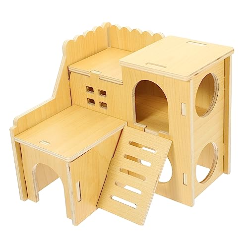 BELLIFFY Elegantes Hamster-schlafhaus Aus Holz Doppel-loft Kletterstruktur von BELLIFFY