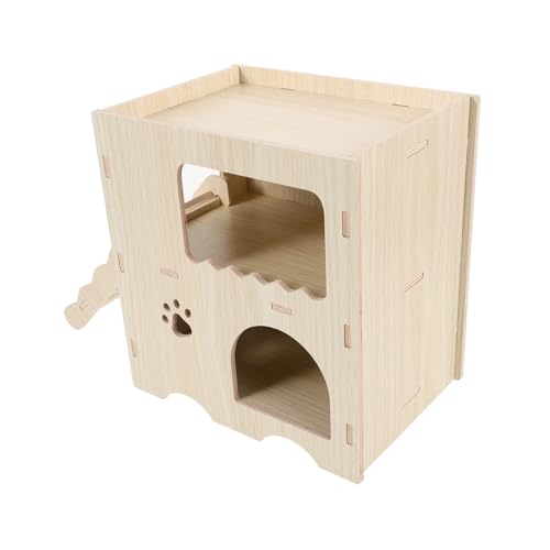 BELLIFFY Holzhaus Für Hamster Und Meerschweinchen Naturmaterial Schlafhaus Mit Leiter Versteck Für Kleintiere Zum Entspannen BELLIFFY Holzhaus Für Hamster Und Meerschweinchen Naturmaterial Schlafhaus Mit Leiter Versteck Für Kleintiere Zum Entspannen von BELLIFFY