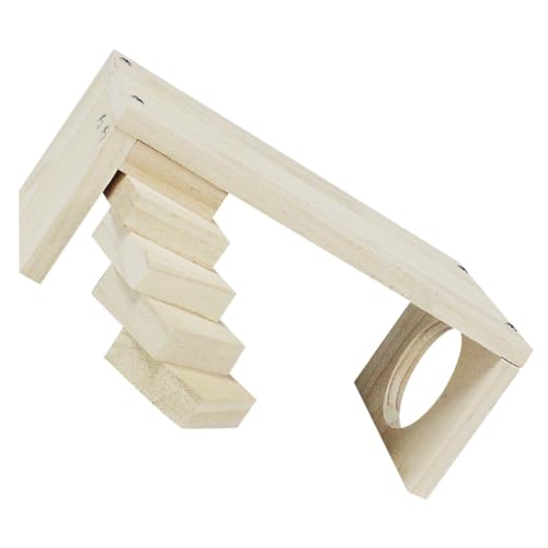 BELLIFFY Holzrahmen Plattform Für Hamster Kletterspielzeug Mit Leiter Hölzerne Käfigzubehör Für Kleine Haustiere von BELLIFFY