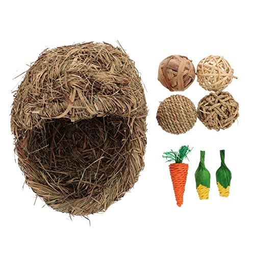 BELLIFFY Handgewebtes Kaninchen Grasnest Natürliches Weidenstroh Haus für Hamster Kaninchen Kleintiere Bequemes Strapazierfähiges und Sicheres Nest für Sommer und Winter Natürliches und BELLIFFY Handgewebtes Kaninchen Grasnest Natürliches Weidenstroh Haus für Hamster Kaninchen Kleintiere Bequemes Strapazierfähiges und Sicheres Nest für Sommer und Winter Natürliches und von BELLIFFY