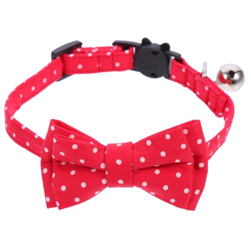 BELLIFFY Haustierbogen Bogen Welpe Fliege Kätzchenhalsband Mit Glöckchen Weihnachtshalsbänder Für Hunde Bögen Halsband Für Kleine Hunde Katzenhalsbänder Hundeschermaschinen Baumwolle Rot von BELLIFFY