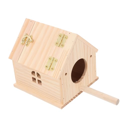 BELLIFFY Holz Nistkasten für Wellensittiche Parakeets Stabiles Brut und Laichnest Komfortables Vogelhaus aus Massivem Holz Sicherer Lebensraum für Papageien und Kleine Ziervögel für von BELLIFFY