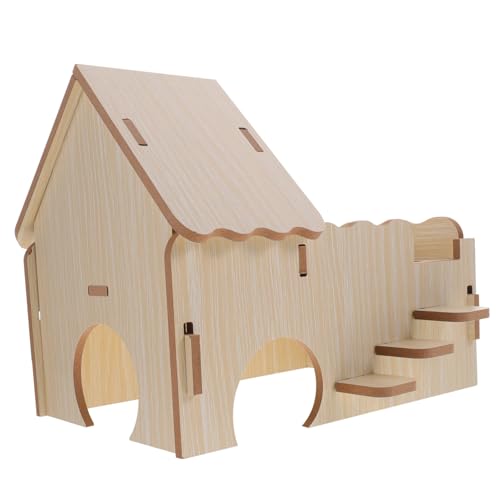 BELLIFFY Spielhaus Für Meerschweinchen Kleintierlebensraum Versteck Aus Holz Komfortabel Und Sicher Mit Fensterdesign Für Belüftung Und Spiel von BELLIFFY