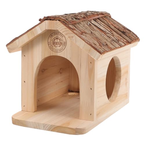 BELLIFFY Holzhaus Spielzeug Hamster Versteck Hamster Gemütliches Versteck Hamster Versteck Hamster Häuser Holz Hamster Kleintier Lebensraum Kleintier Versteck Hamster Versorgung von BELLIFFY